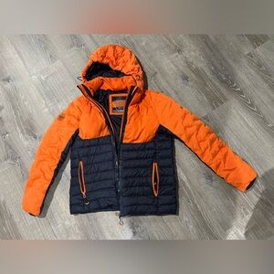 Superdry Men’s Orange and Black Jacket XL